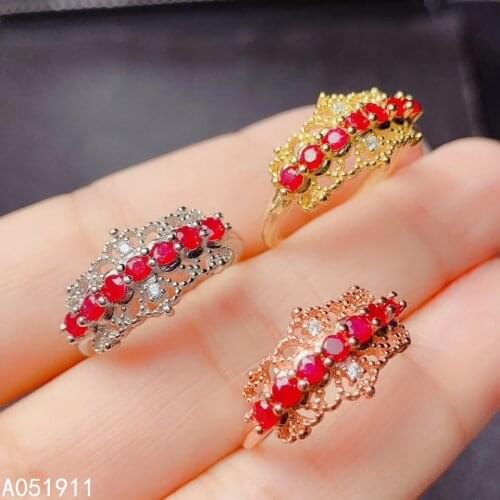 KJJEAXCMY fine jewelry natural Ruby 925 sterling silver new women ring support test lovely
