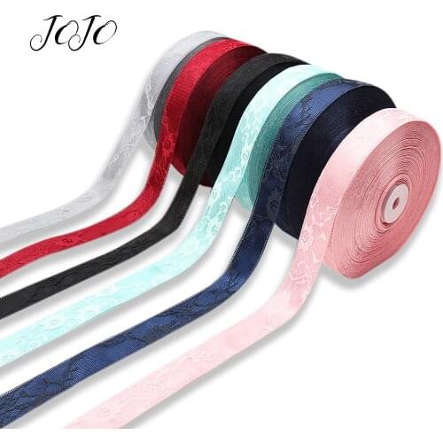 JOJO BOWS 25mm 5y Lace Cloth Ribbon For Craft Solid Floral Tape For Needlework Home Textile Decoration Apparel Sewing Material