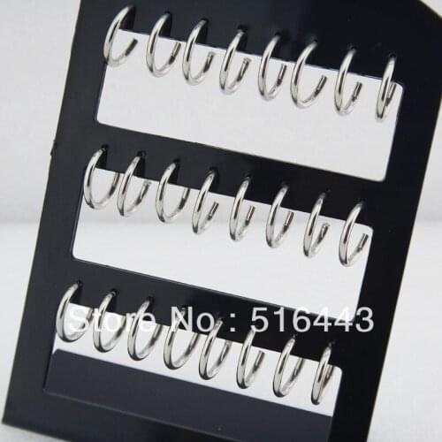 Fashion Jewelry 24pcs 316L Fine Stainless steel Women Mens Circle Silver Stud Earrings Wholesale Lots A-830