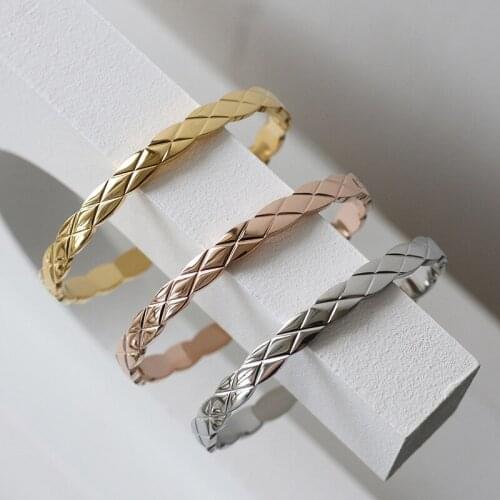 Fashion New Brand Design Luxurio Rose Gold Filled women friendship bangle circular Wedding Bracelet Elegant