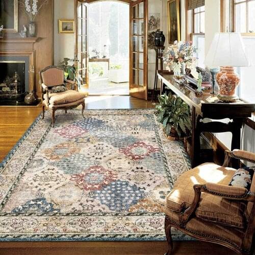 Fashion Retro Old Color European and American Ethnic Style Living Room Bedroom Bedside Carpet Floor Mats Customization