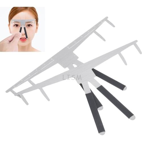 Microblading Eyebrow Tattoo Stencil Ruler Three-point Balance Positioning Kit Caliper Shaper Template Permanent Makeup 3D Kit