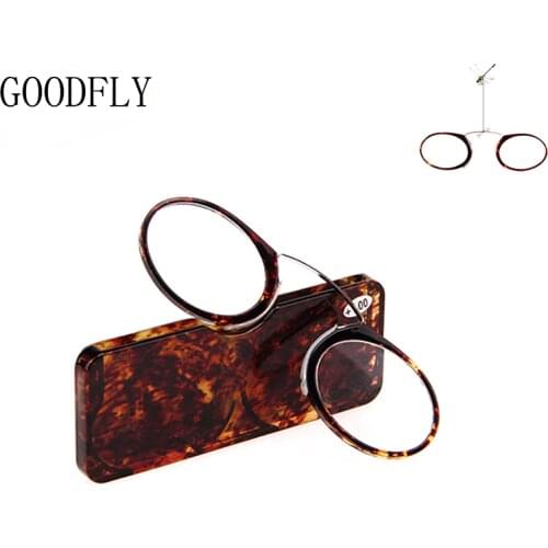 Mini Round Reading Glasses Men Women Nose Clip Reader Blue Light Blocking Glasses Portable Wallet Presbyopic Glasses With Case