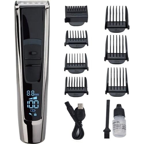 Professional Hair clipper Trimmer Rechargeable USB Cordless Hair cut Adjustable Ceramic Blade barber tools