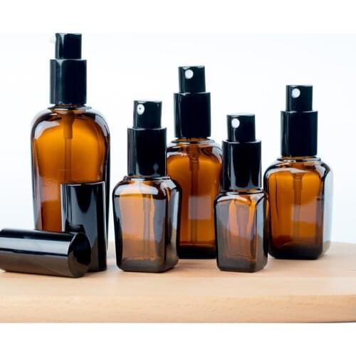10ml 30ml 50ml 100ml Empty Spray Bottle Amber Glass Travel Refillable Portable Shampoo Perfume Liquid Atomizer Spray Bottles