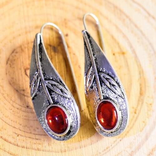 Retro Ethnic Flower Leaf Oil Drop Dangle Earrings for Women Gift 2020 Ornaments Vintage Hanging Red Earring Jewelry Accessory