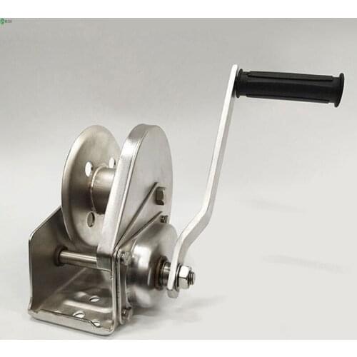 Stainless steel hand winch Two-way Self-locking 1200 pounds Manual winch Environmental protection Lifting crane hoist