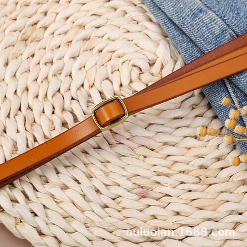 SHUCHAN Belt Womens Casual Fashion Simple Thin Belt Korean Retro Cowhide Decorative Dress with Narrow Female Split Leather
