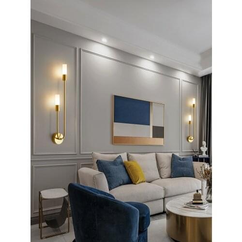 Modern Led Wall Lights Copper for Bedroom Bedside Nordic Gold Black Sconce Corridor Hallway Living Room Sofa Background Lamp