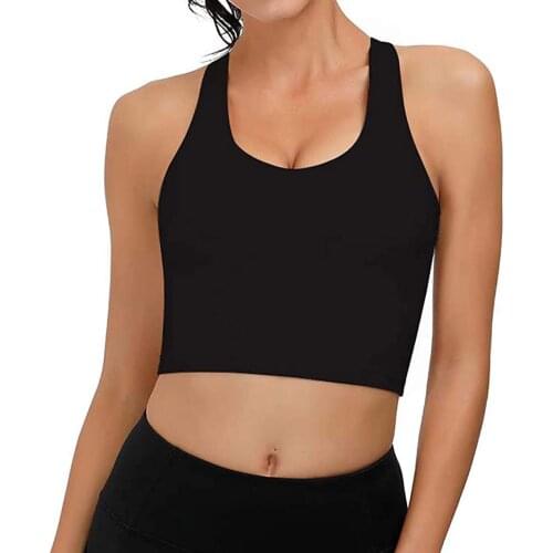 Stylish Bar Sports Tops Women Casual Sleeveless Vest Ladies Chest Pad Movement Short Cropped Sports Tank Top Gym Camis Tirantes