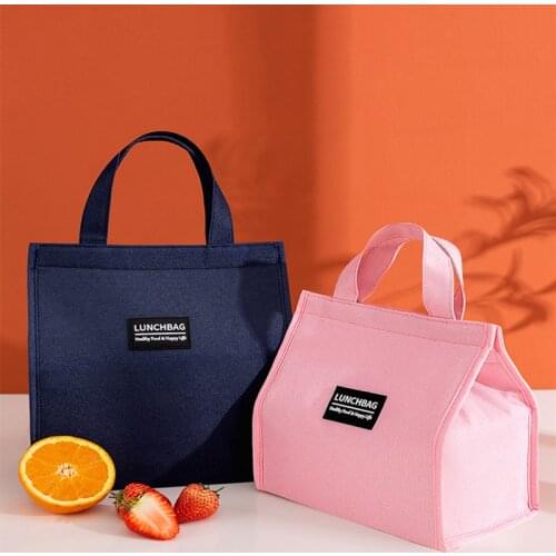 Student Thermal Insulated Lunch Box Bag Portable Lunch Bag Waterproof Travel Picnic Bag Office Workers Lunch Food Totes 3 Colors