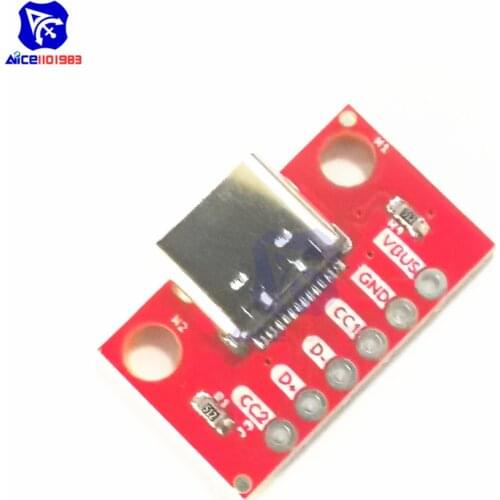 Type-C Female Test PCB Adapter Board 16P to 2.54mm Connector Socket For Data Transfer Power Adapter Board Module