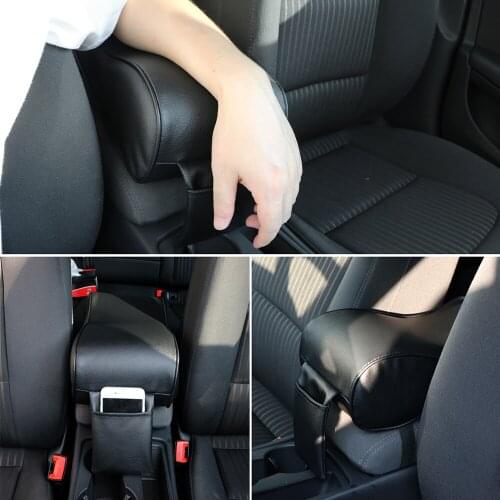 Universal Anti-Dirty Car Box Armrest Cushion Memory Foam Armrest Center Consoles Hand Rest Pillow Pad With Pocket PU Leather