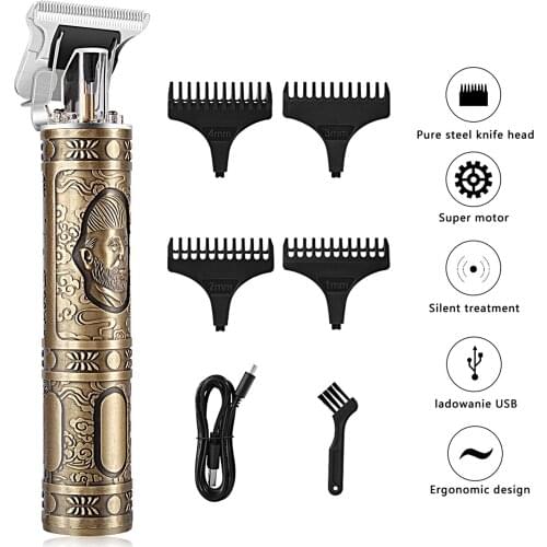 Usb T1 Hair Clipper Professional Electric Hair Trimmer Barber Shaver Trimmer Beard 0mm Men Hair Cutting Machine For Men