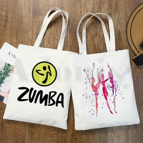 Zumba Dance Graphic Fitness Handbags Shoulder Bags Casual Shopping Girls Handbag Women Elegant Canvas Bag