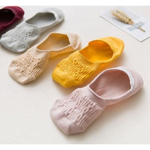 Women Cotton Invisible No Show Socks Non-slip Summer Candy Solid Color Silicone Short Socks Fashion Thin Ankle Boat Socks