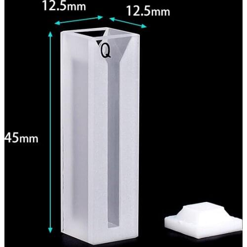 1mm-4mm Inside Width Micro Quartz Cuvette With Lid Volume 0.35-1.4ml Acid and Alkali Resistant