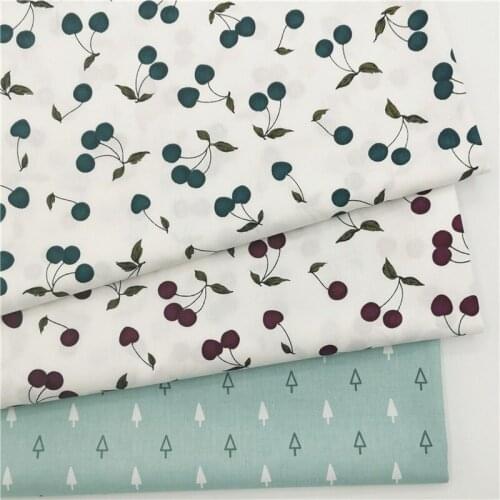 160x50cm Twill Cotton Fruit Small Tree Fabric, Making Bedding Handmade Clothing Lining Cloth