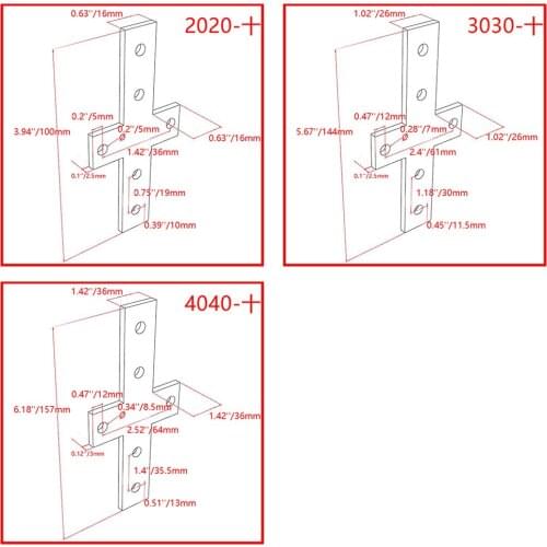 2020/3030/4040 Cross Shape Corner Connector Connecting Plate Joint Bracket for 2020/3030/4040 Aluminum Profile