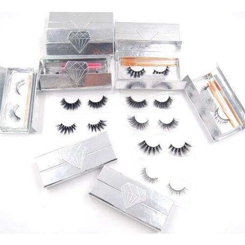 3D Mink Eyelashes with brush natural soft lashes 100% real mink hair Cruelty Free reused Eyelash extension with Diamond design