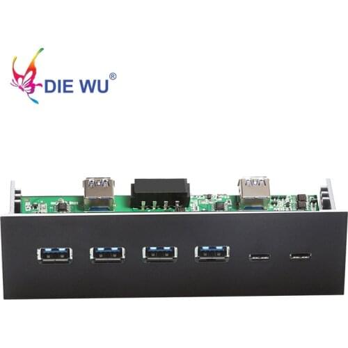 4 Ports USB3.0+2 Ports USB3.1 Type C Desktop Front Panel Computer Drives Expansion card Computer Accessories