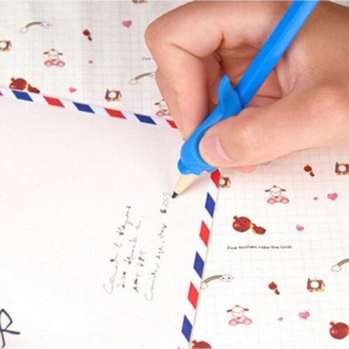 5 Pcs Silicon Dolphin Fish Style Writing Posture Wobi Correction Children Students Pencil Pen Holder SCIE999
