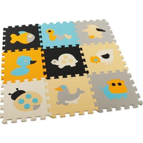 9 Pcs Baby Play Puzzle Mat Cartoon EVA Foam Pad Interlocking Mats Kids Play Mat Crawling Pad Activity Floor Mat