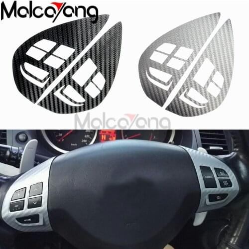 Car Steering Wheel Control Switch Audio Cruise Button Sticker Carbon Fiber Pattern Cover For Peugeot 4007 2007 iOn 2011