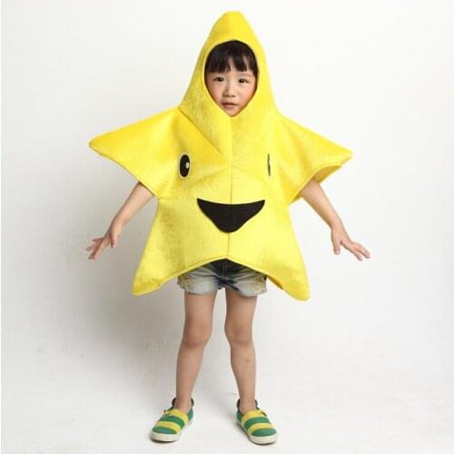 Yellow Cute Star Halloween Cosplay Costumes For Kids Starfish Jumpsuit Dance Perfomance Carnival Game Wear Free Shipping