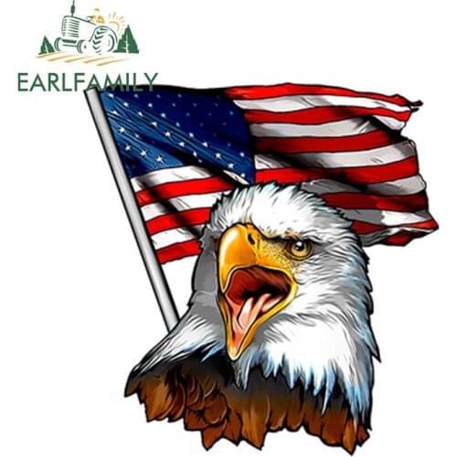 EARLFAMILY 12cm x 11.5cm Eagle USA American Flag Decal for RV Trailer Vinyl Decal Sticker Car Styling Car Accessories