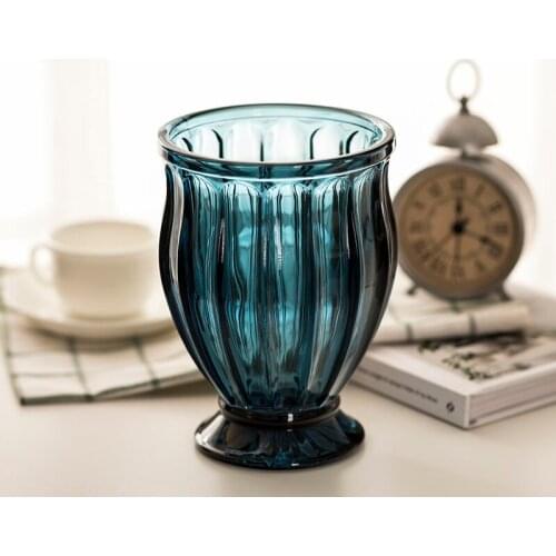 Europe glass vase Blue Castle Originality glass vases decor CraftsTabletop flowerpot Hydroponics Flower arrangement container