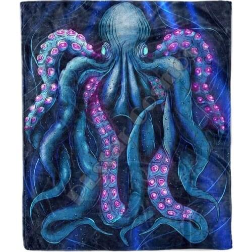 The Kraken Fleece Blanket 3D full printed Wearable Blanket Adults/kids Fleece Blanket Sherpa Blanket Drop Shipping 05