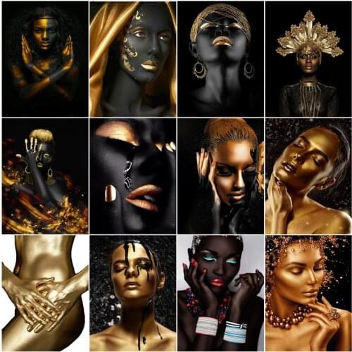 GATYZTORY 40×50cm Diy Painting By Numbers Fashion African women Figure Picture Canvas By Numbers Modern Oil Painting For Home