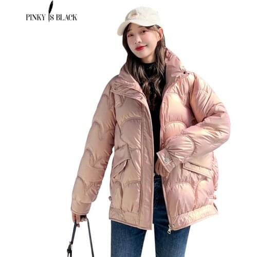 PinkyIsBlack Women Winter Jacket Short Warm Parkas Female Autumn Thicken Winter Coat Women Glossy Cotton Padded Jacket Outwear