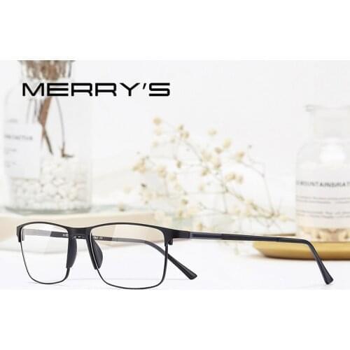 MERRYS DESIGN Men Fashion Alloy Optics Glasses Frames Student Square Ultralight Myopia Prescription Glasses S2037