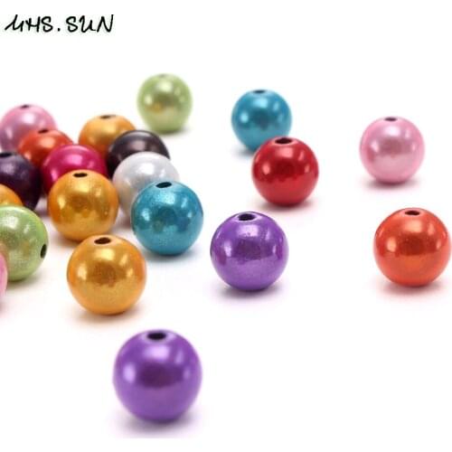 MHS.SUN Colorful Style Round Miracle Beads Chunky Acrylic Beads Loose Miracle Jewelry 16MM For DIY Necklace Accessories