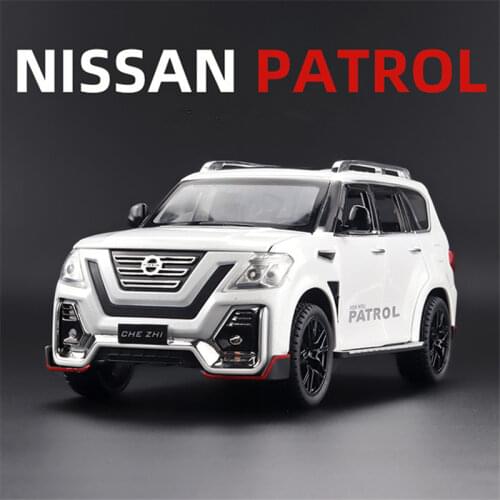 1:24 Nissan Patrol Modified Alloy Car Model Diecast Toy Off-road Vehicle Model Simulation Sound Light Collection Childrens Gift