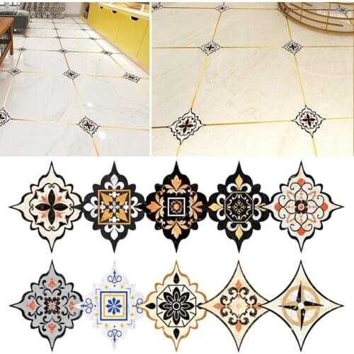 36Pcs Self Adhesive Ceramic Tile Stickers PVC Waterproof Wall Sticker Wear-resistant Art Diagonal Floor Stickers Home Decoration