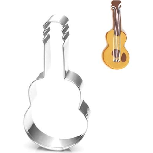 Stainless Steel Classic Guitar Shape Cookie Cutter Cake Fondant Tools Baking Supplies Kitchen