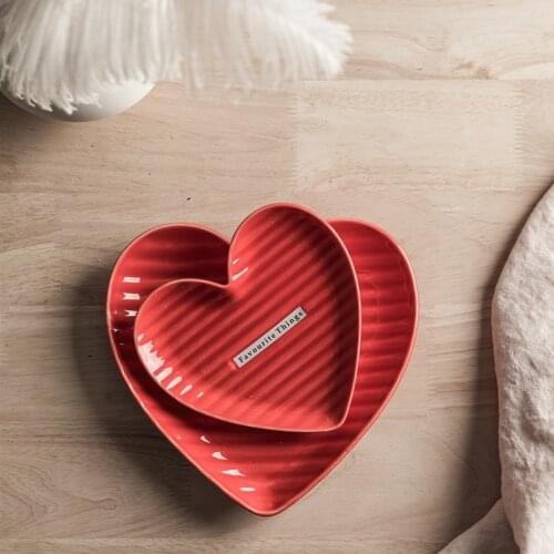 2021 New Cute Nordic Creative Heart Shaped Dish Snack Breakfast Egg Plate, Jewelry Collection Ceramic Tableware