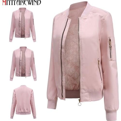 2021 New Autumn Womens Jacket Baseball Coat Women Casual Solid Color Femme Veste XS-XL Kpop Jacket Outwear Dropshipping