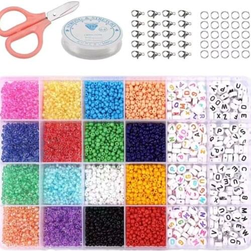 New Glass Jewelry Balls to Make Bracelets Necklaces Braiding Earrings Scattered Paint Dyed 24 Grid Set DIY 3mm Beads Set