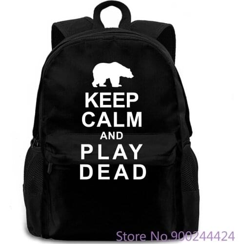 Keep Calm and Play Dead Mens New Arrival Male Casual Boy Discounts Fashion Men Round Neck backpack