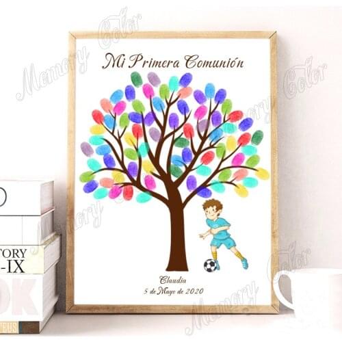 Custom Boys Girls First Holy Communion Guestbook Kids Play Football Guestbook For Birthday Baptism First Holy Communion Souvenir