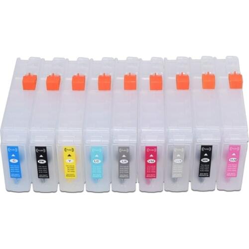 80ML Empty Refillable Ink Cartridge for Epson SureColor P600 SC-P600 P607 SC-P607 Printers No Chip