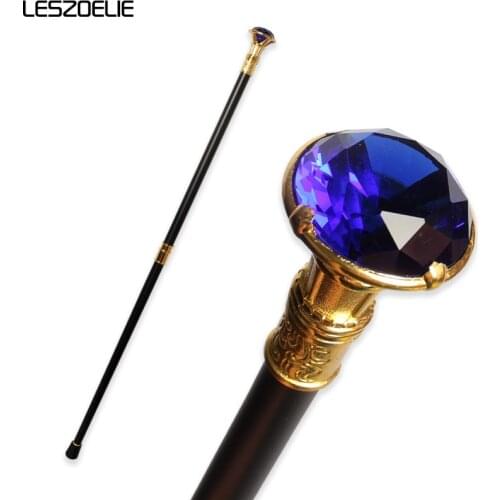 Luxury Royal Blue Diamond Walking Stick Canes Man Decorative Walking Cane Women Fashionable Elegant Sticks Crystal Walking Stick