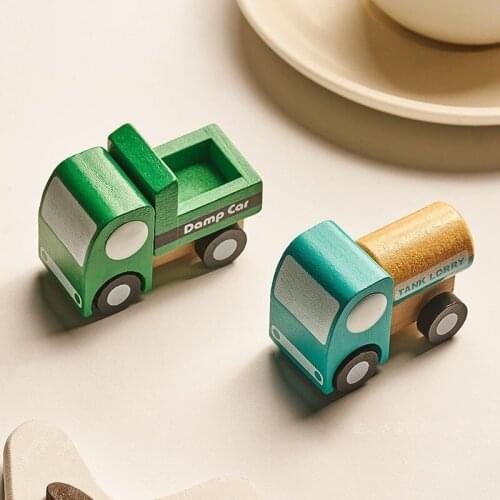 Assembly Wooden Disassembly Cartoon Mini Car Model Toy Montessori Wooden Education Toys Simulation Cars Decoration Child Gift