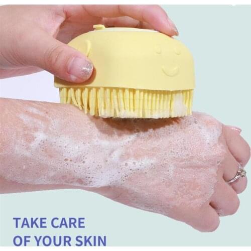 Bath Brush Silicone Shower Massage Scrubber Body Skin Exfoliating Scrubbing Tool Shower Scalp Massager for Baby Kids Adults