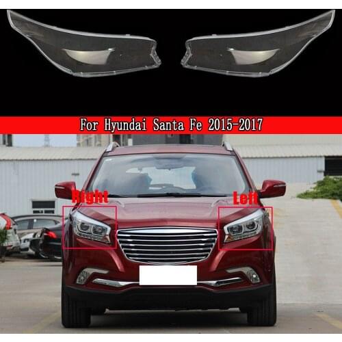 Car Headlight Lens Glass Lampshade Lamp Cover Headlight Cover Headlight Lens Lampshade For Hyundai Santa Fe 2015 2016 2017