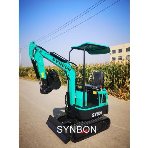 SYNBON shovel mini Digger Courtyard assistant New 1Ton Hydraulic Mini Excavator SY601 small digger with desiel engine